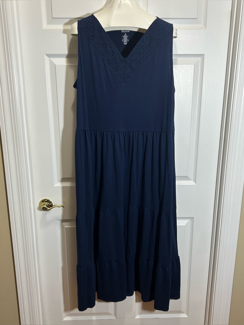 Croft & Barrow Navy Sleeveless V-Neck Tiered Maxi Dress
